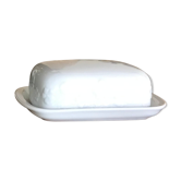 Beurrier en porcelaine blanche