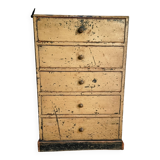 Antique French pine drawer cabinet – Narrow storage unit – Workshop/apothecary style – circa 1900