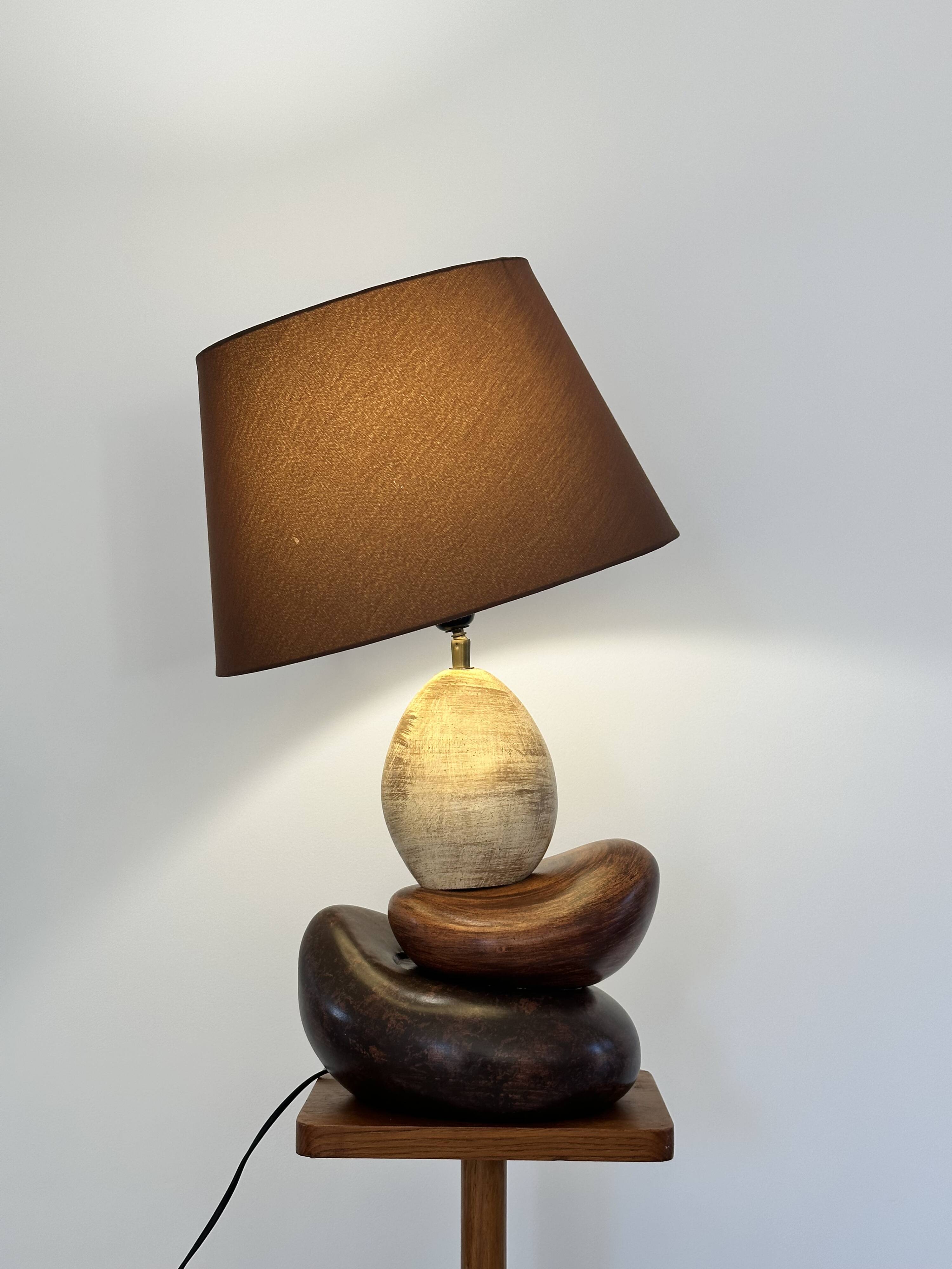 Lampe à 3 galets design de François Chatain, France 1980