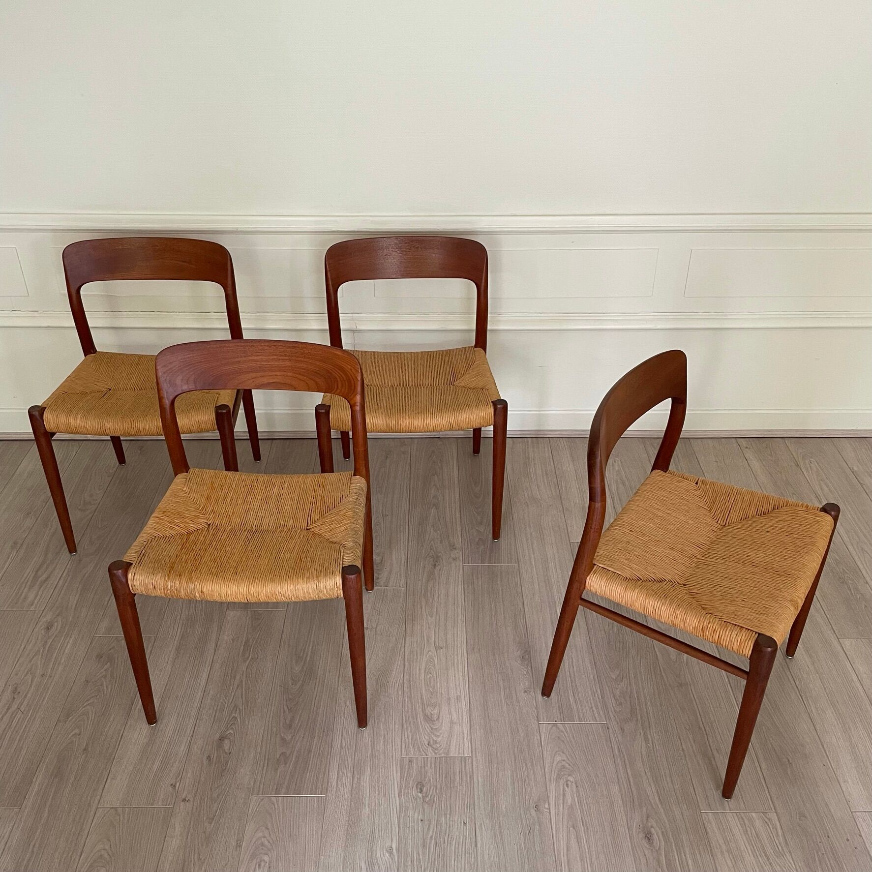 Set 4 chairs by Niels Otto Møller 1960