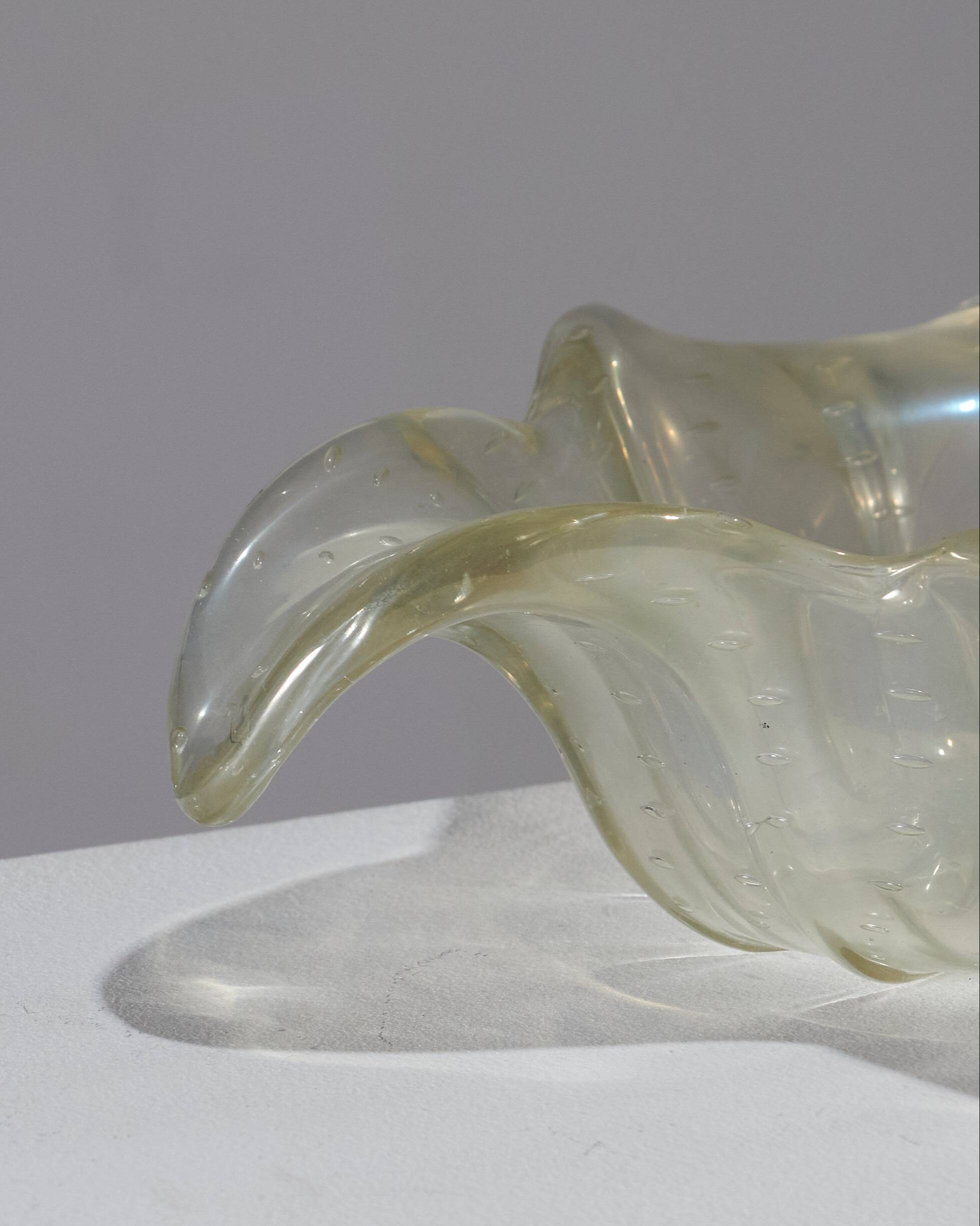 Gold-sequined Murano glass bowl, 1940s
