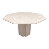 Octagonal dining table for 6 people by Artelano — Solid travertine