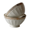 Set of 2 porcelain bowls with facets