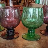Set of 4 antique Biot stemmed glasses