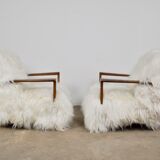 Pair of 1960s Sheepskin armchair