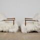 Paire de fauteuils en peau de mouton 1960s