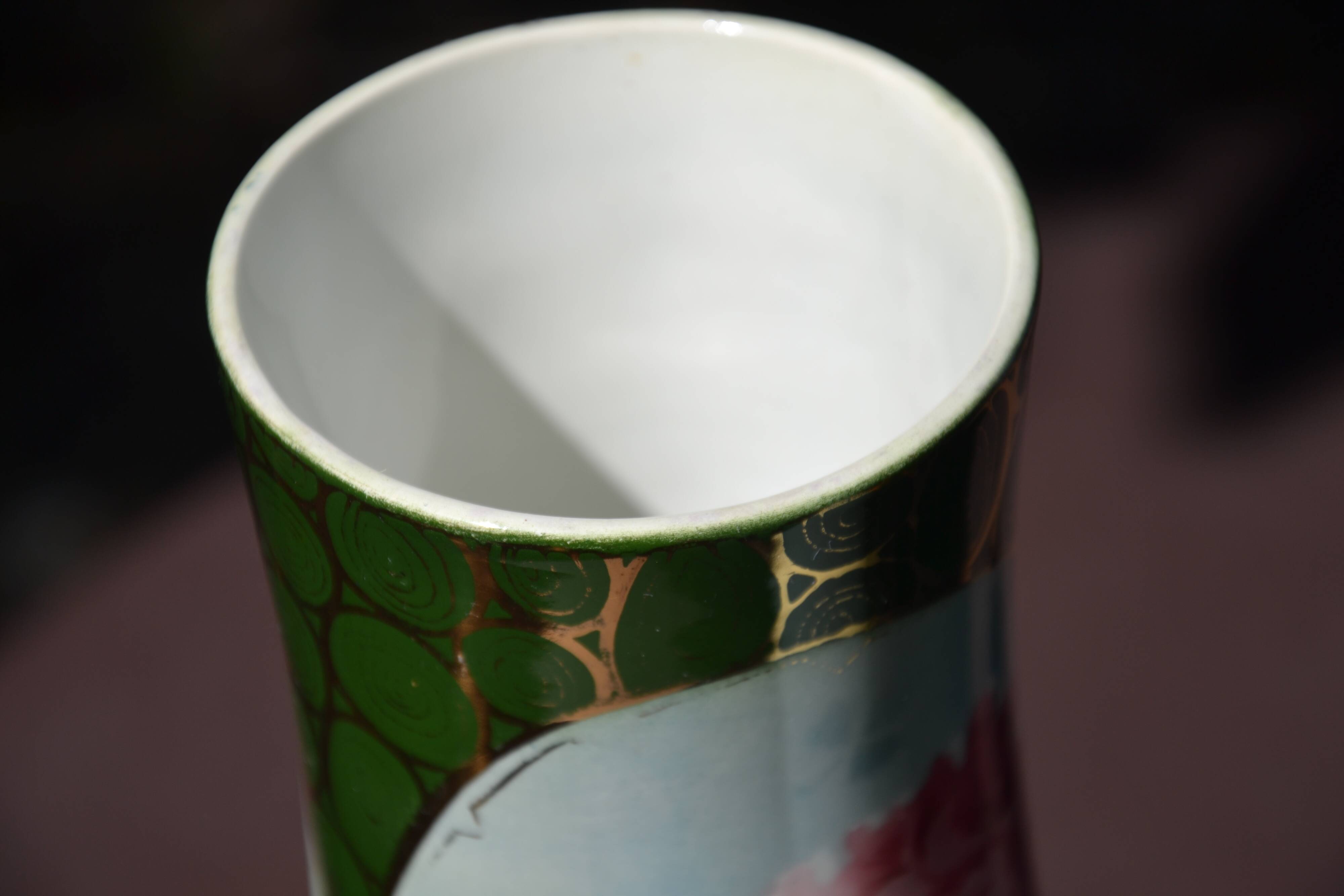 2 flowered vases St Amand early 20th century