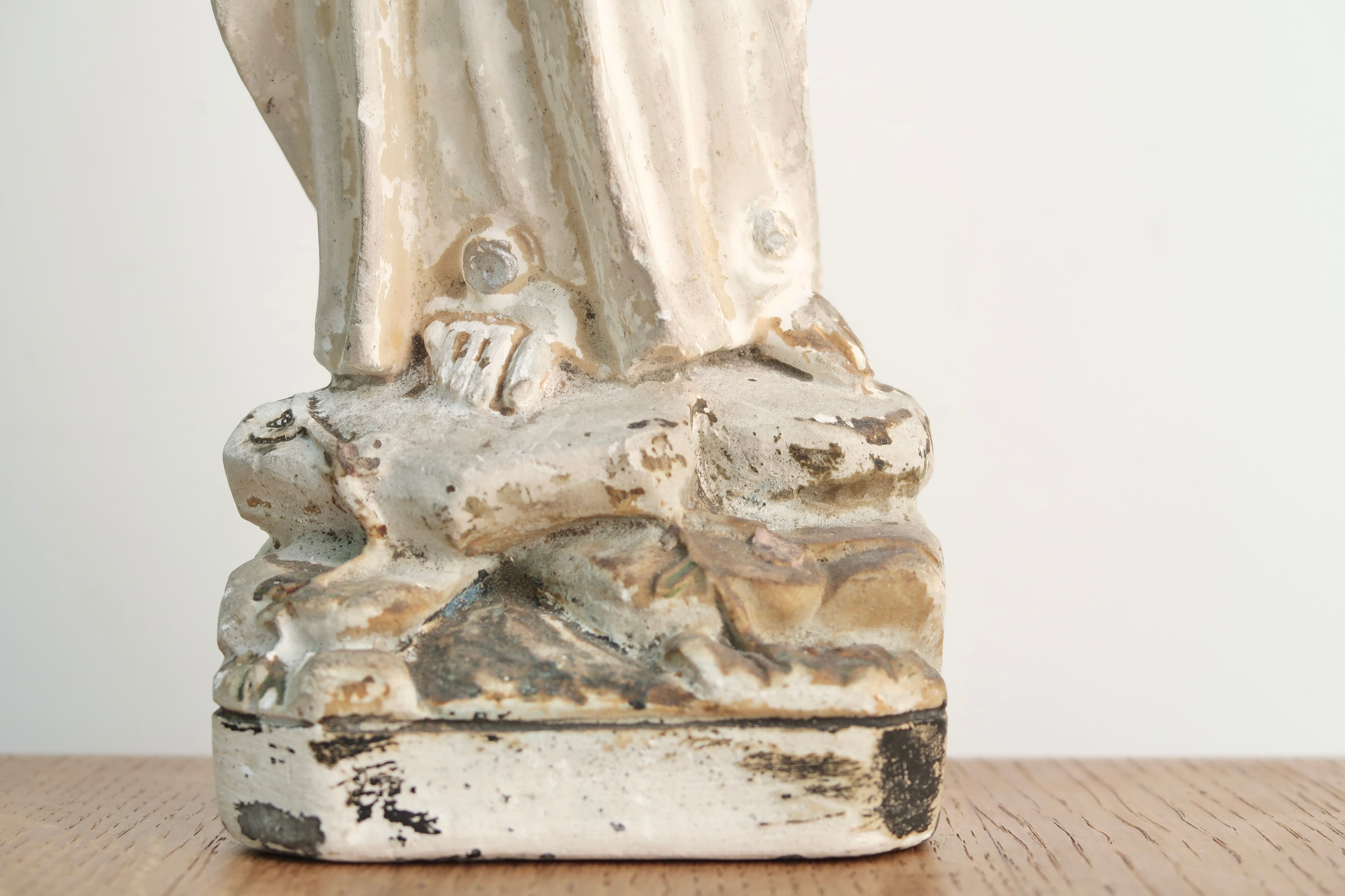 Plaster statue of the Virgin Mary signed Boye and Thomas Toulouse