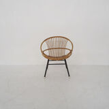 Rattan and metal armchair Rohe Noordwolde, Netherlands 1950s