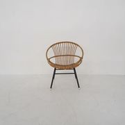 Rattan and metal armchair Rohe Noordwolde, Netherlands 1950s