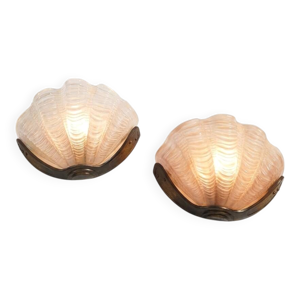Paire d'appliques coquille