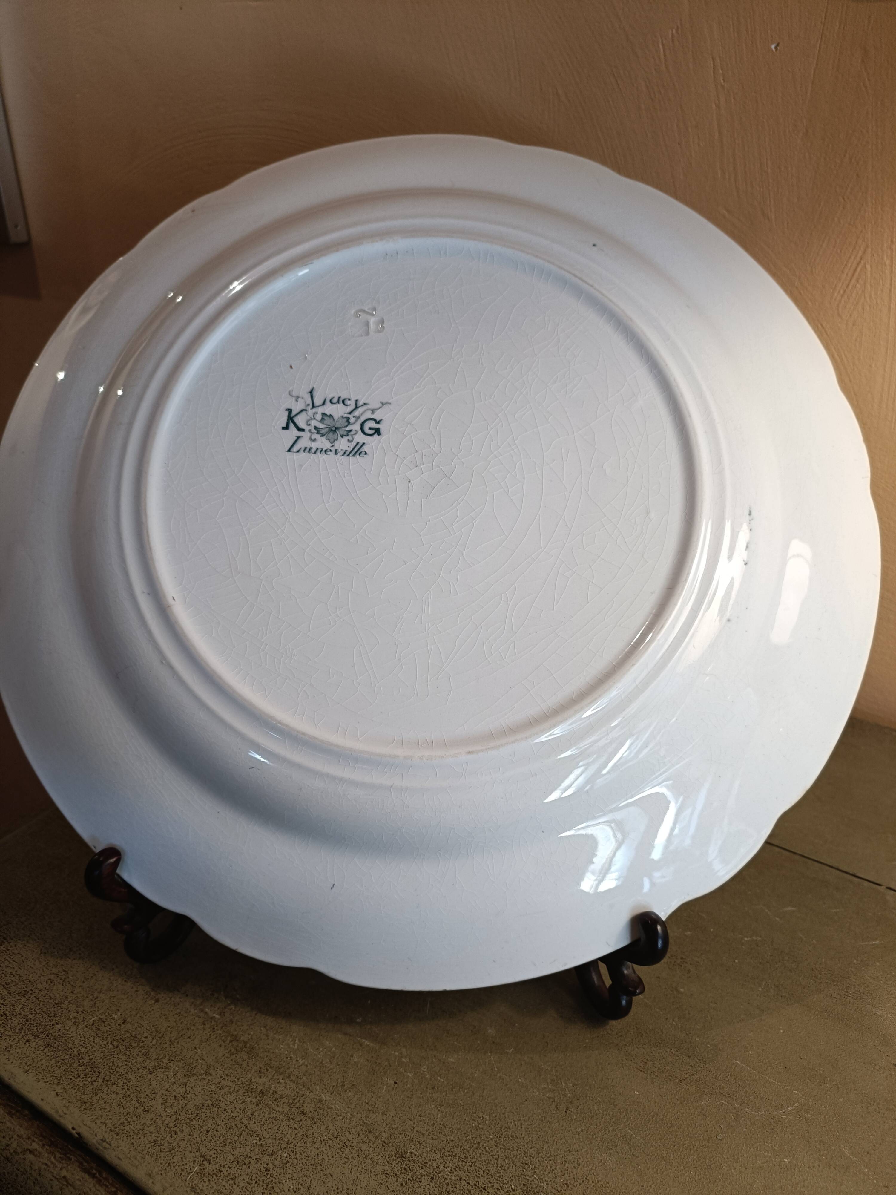 Iron flat plate Lunéville Art Nouveau Lucy 1900