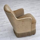 1970s, Danish armchair, light green furniture velour.