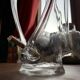 Unusual glass ashtray with a free and organic shape in the style of Daum.