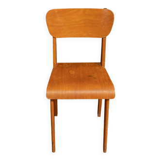 Curved wooden chair 1960 French work desk