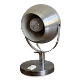 Eye ball lamp. 1970. Brushed stainless steel.