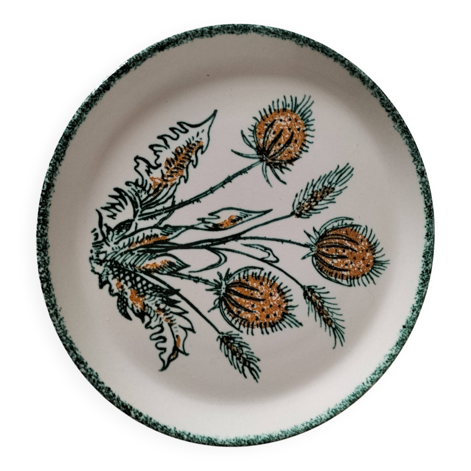 Assiette vintage décor floral stylisé – années 60/70