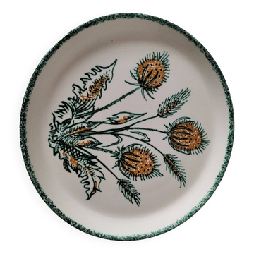 Assiette vintage décor floral stylisé – années 60/70