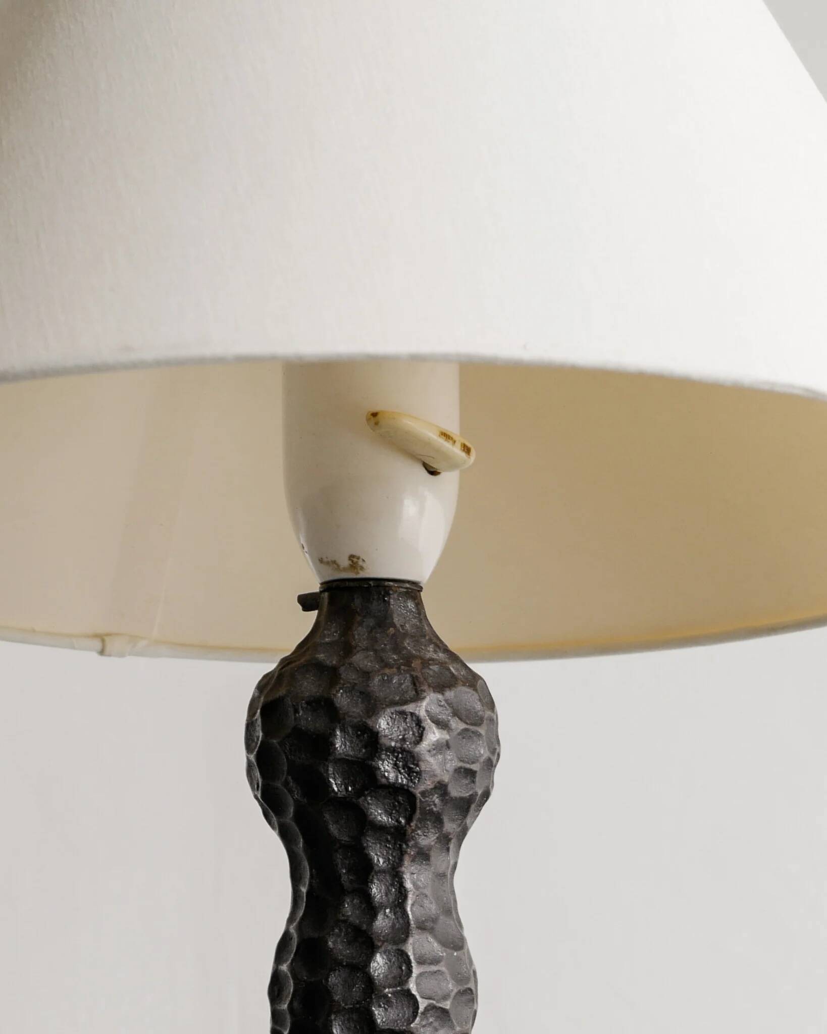 Vintage Danish Mid Century Sculptural Cast Iron Table Desk Lamp, 1940s