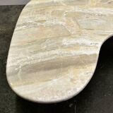 Table basse boomerang vintage en marbre, Italie années 1980