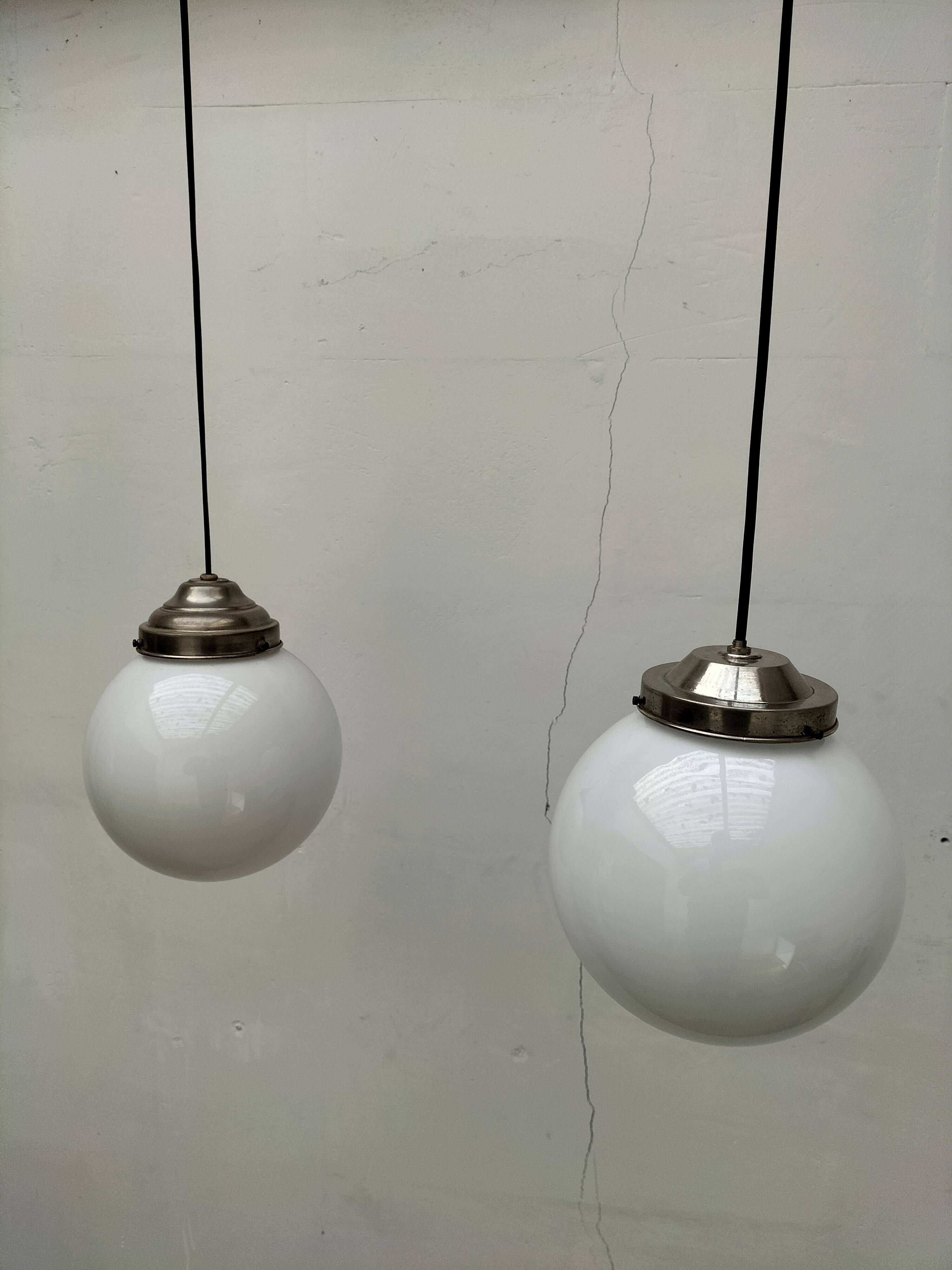 Opaline pendant lights