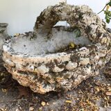 Cement basket planter, circa 1950