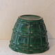 Green enamelled ceramic diramic pot cache signed b. Letalle, Saint Clement, France, numbered 4086.00, basket model, old