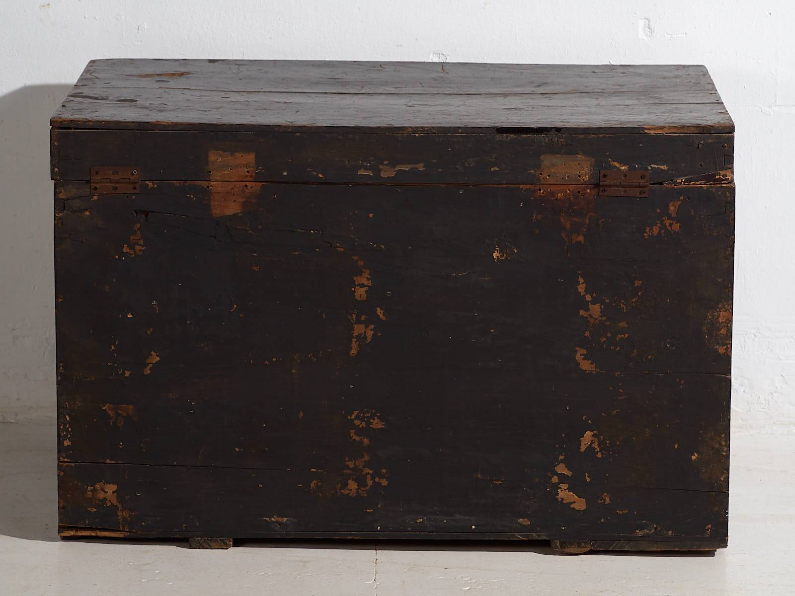 Antique Chinese Dark Colored Trunk with Floral Motifs (c.1900) #2