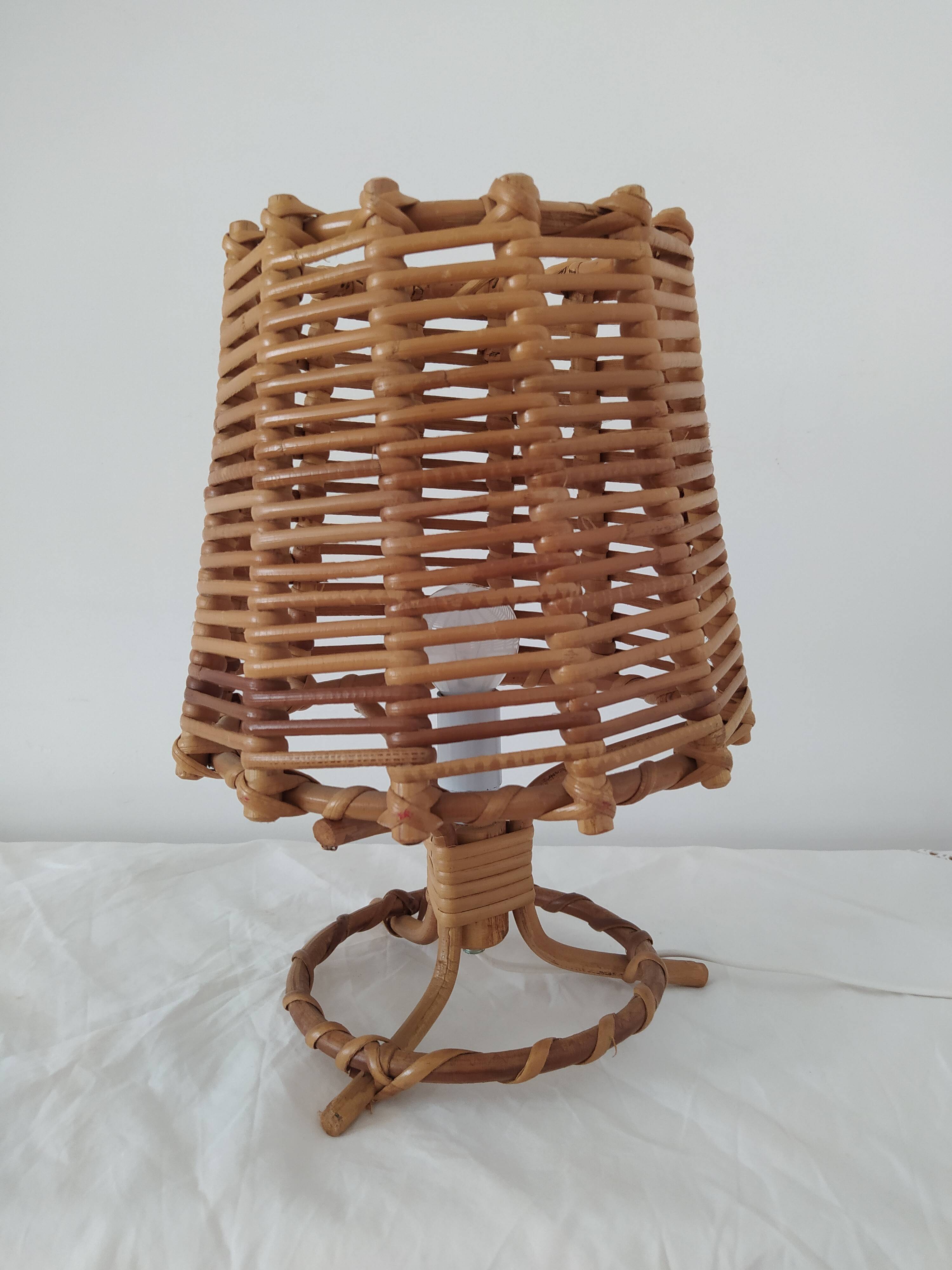 Pair of bamboo lamps