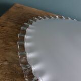 White opaline lampshade with transparent edge