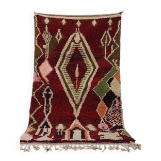 Custom carpet, Beniouarain carpet, abstract red carpet 150/250 cm