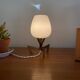 Lampe de table bureau chevet vintage globe verre opaline ancien