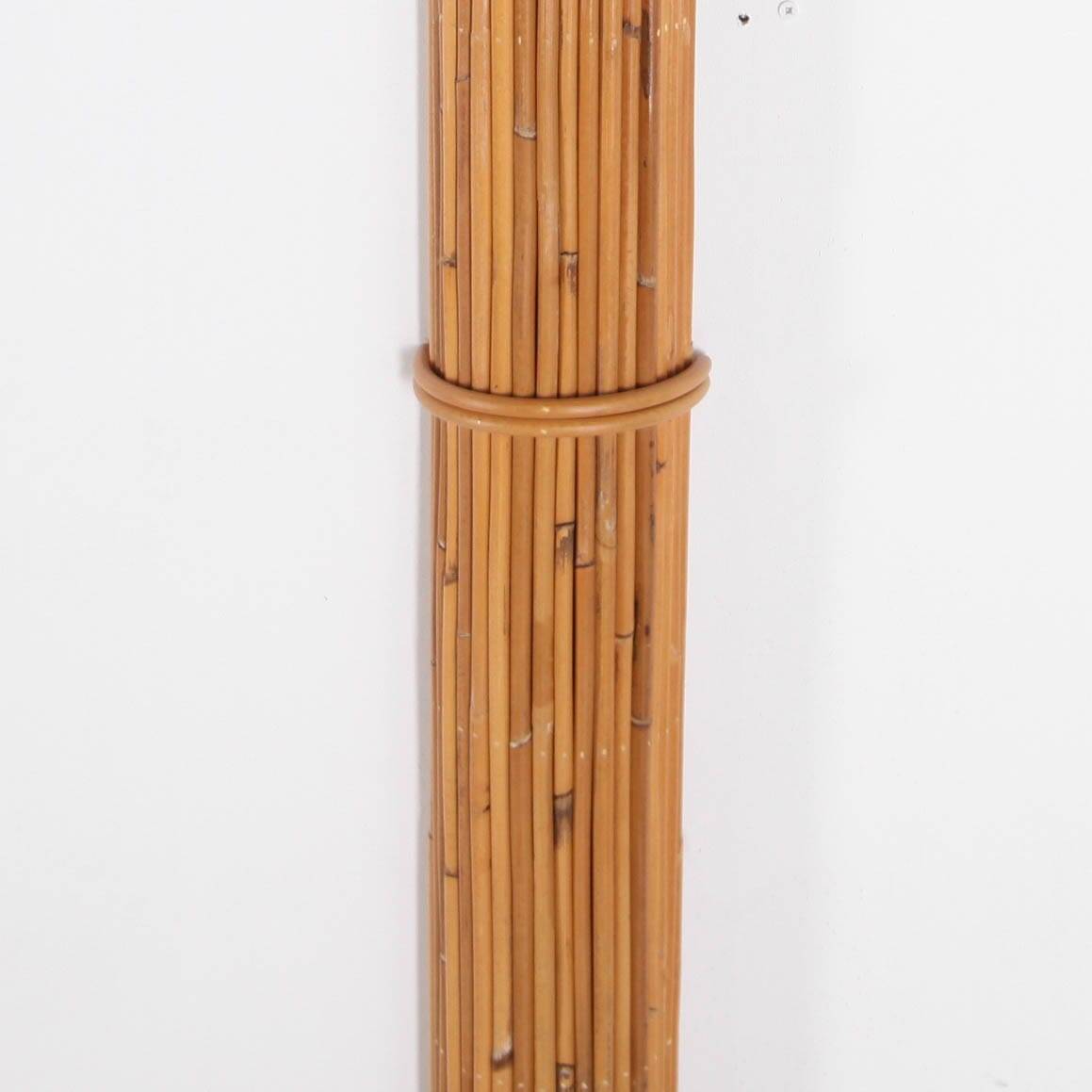Pair of large "coconut/palm" wall lights in rattan