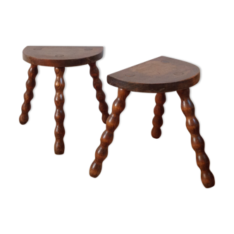 Pair of milking tripod stools