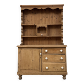 Buffet anglais ancien deux corps en pin massif (rénové)