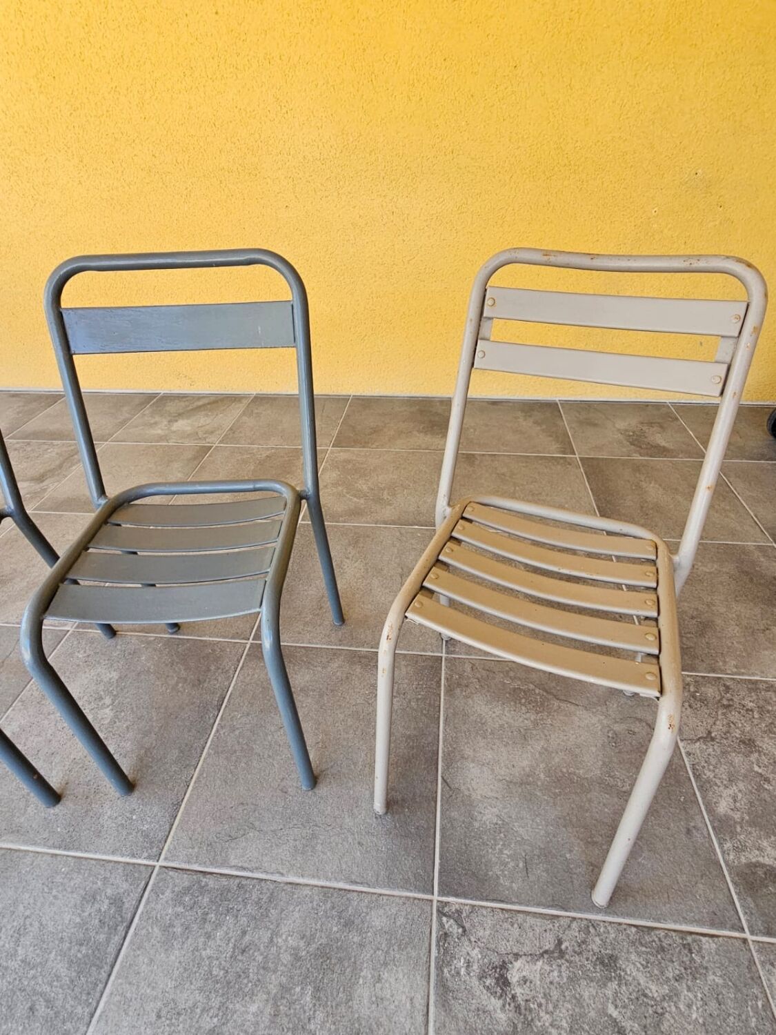Lot of 6 garden chairs made of steel.