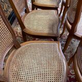 Suite de 6 chaises de style Louis XV en cannage