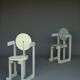Rare pair of 'Plakhout' Side Chairs by Henk Lampe. 1979