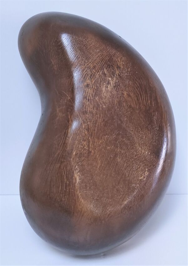 Coupe monoxyle forme haricot bois massif design