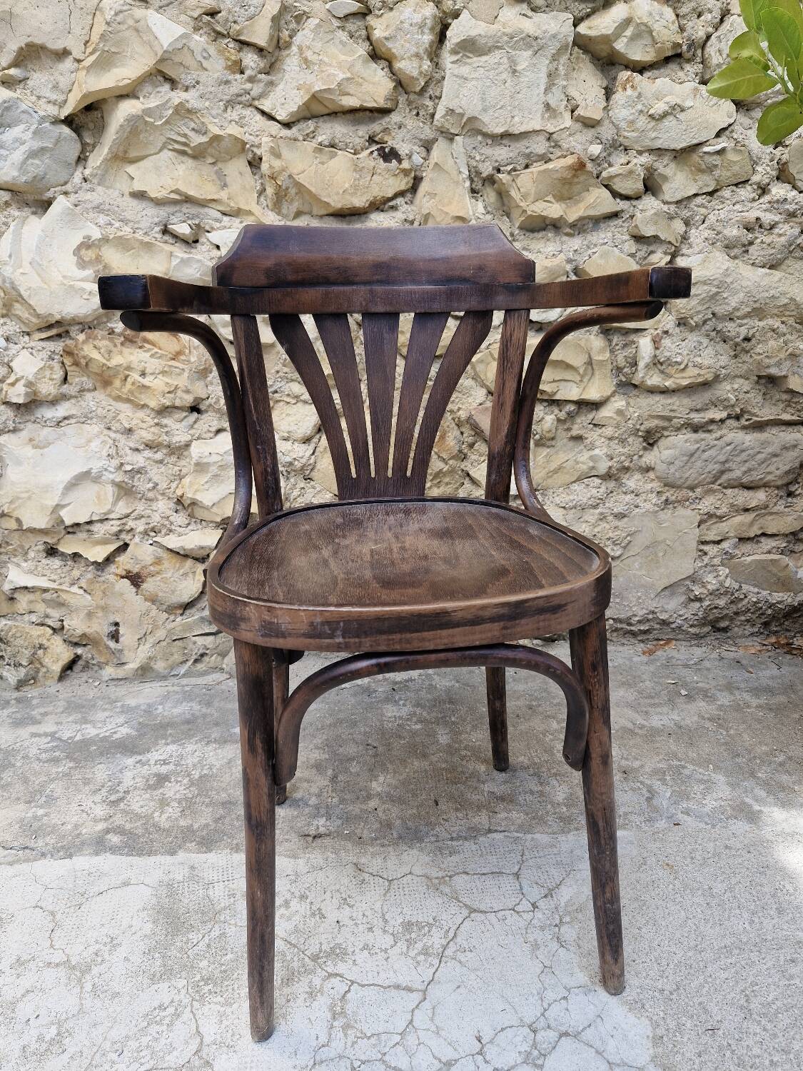 Lot fauteuils de restaurant bistrot vintage en bois courbé
