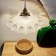 Vintage glass pendant lamp from Clichy