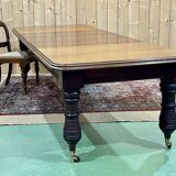 19th century English mahogany crank table with 3 extensions