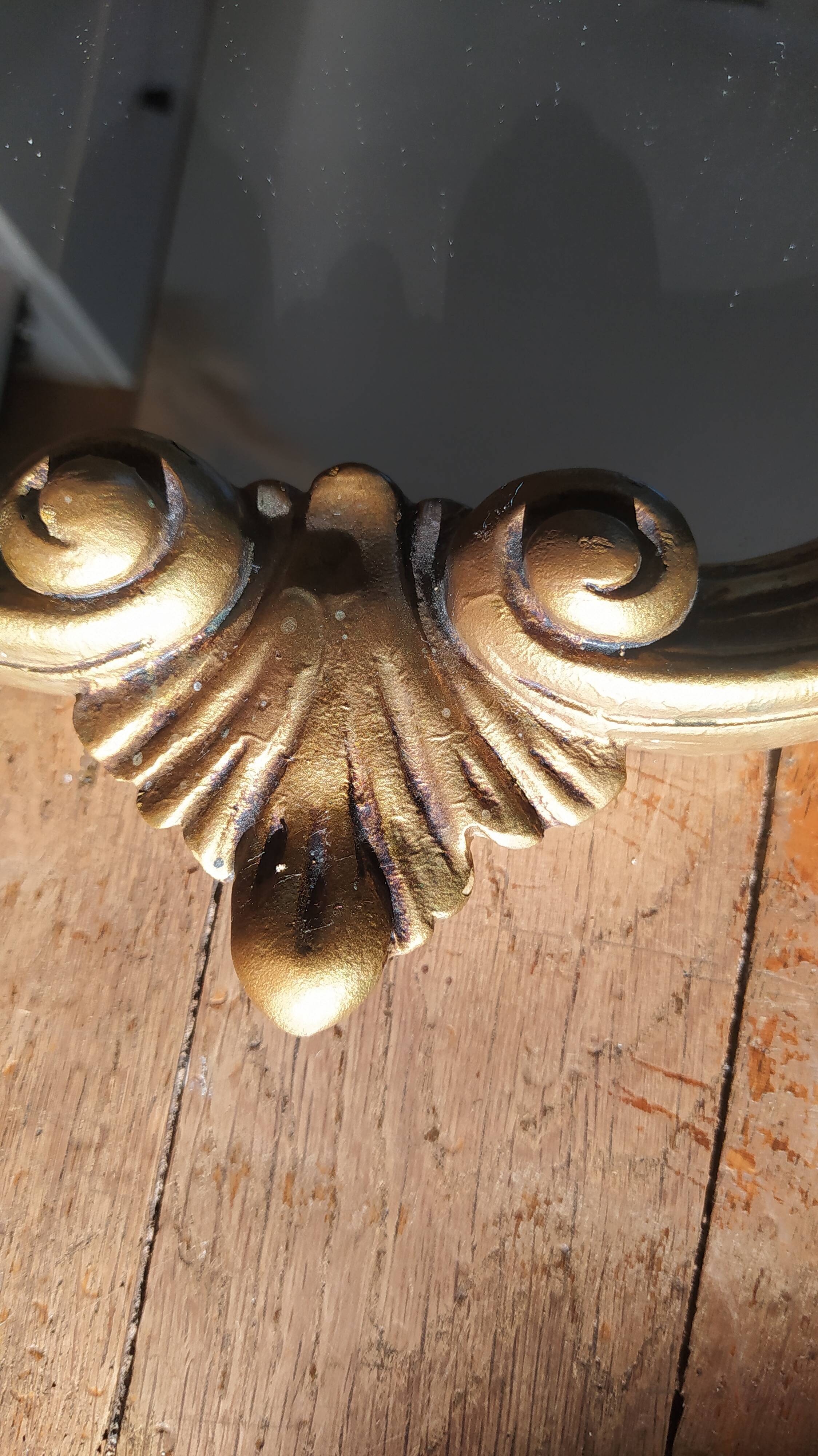 Miroir rocaille doré 42x74cm