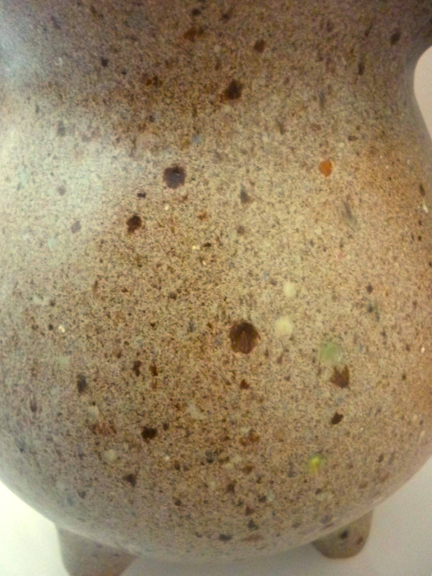 Tripod pitcher in glazed ceramic, signed Périgord pottery, 1950s/1960s