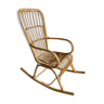 Rocking chair in rattan, 1960s