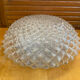 Vintage White Metal Support + Moulded Glass Ceiling Light Fixture