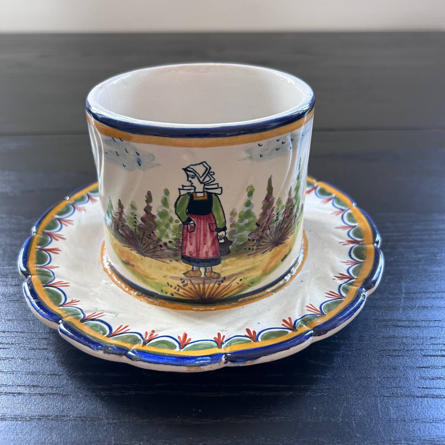 Butter dish signed HB Quimper