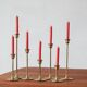 Vintage scandinavian candlesticks in brass by massiv messing, 1960s, set of 7