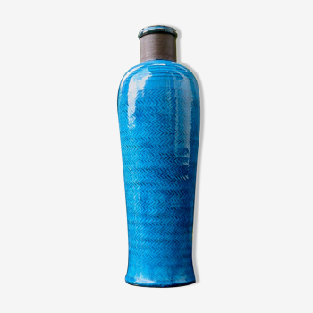Vase flacon turquoise de Nils Khaler Danemark 1965