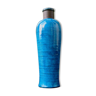 Vase flacon turquoise de Nils Khaler Danemark 1965